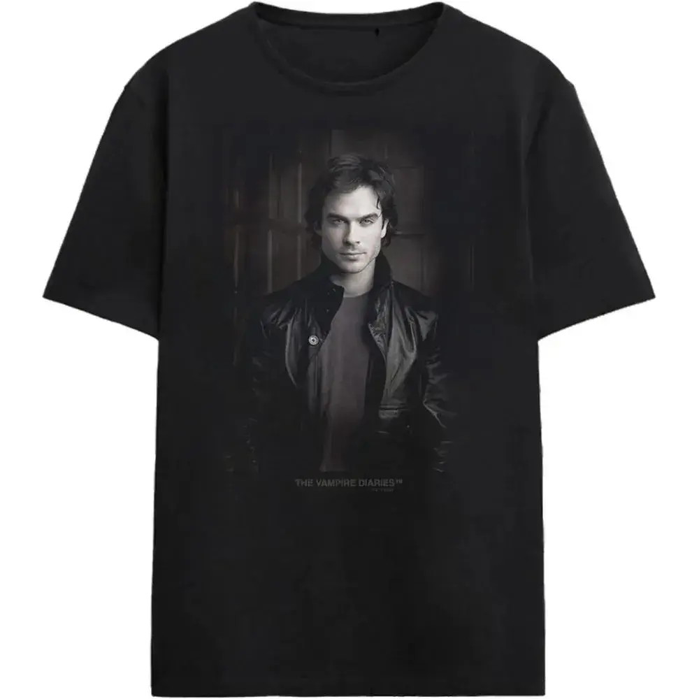The Vampire Diaries Damon Salvatore - Adult short-sleeve T-shirt, crew neck, black