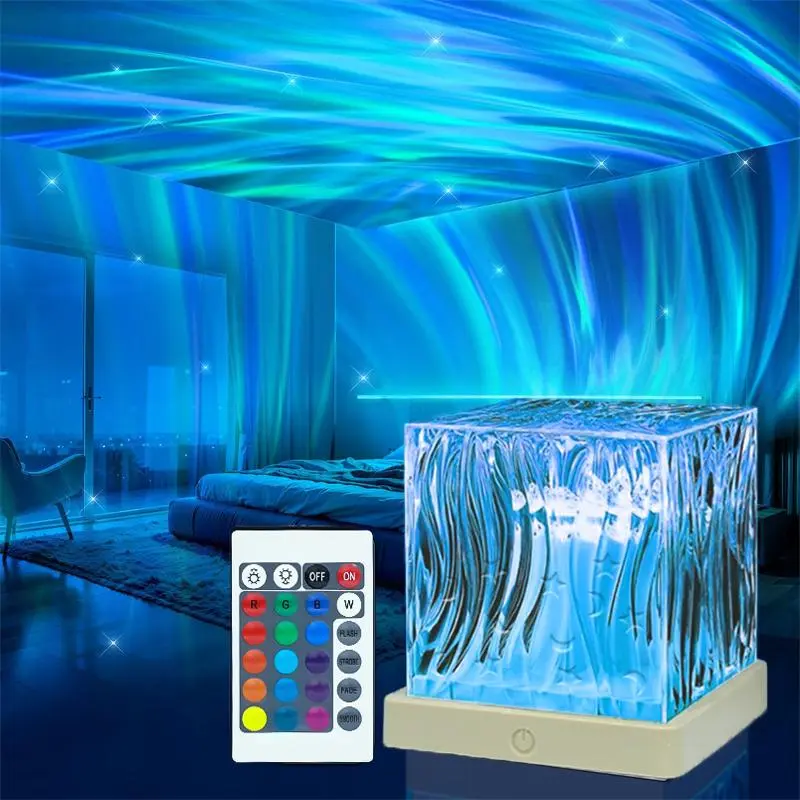 USB Powered Aurora Projector Night Light, 1 Count 16 Color Changing LED Projector Lamp with Remote Control, Decorative Light, Party Light, Decorative Lighting for Bedroom, Game Room, Home Theater, Scene Atmosphere Lights
