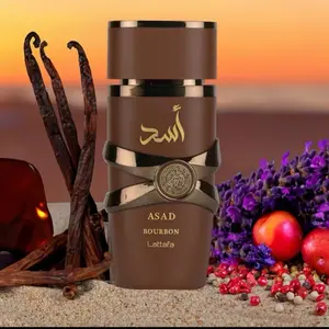 Lattafa Asad Bourbon for Unisex 3.4 oz Eau De Parfum - Modern Scent with Lavender Pink Pepper & Bourbon Vanilla Notes