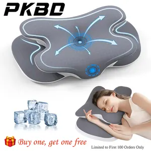 【BUY 1 GET 1 FREE】Memory Foam Neck Pillow Soft Neck Support for Sleeping Butterfly Shape Hotel Pillows Perfect Gift for Parents Ideal Bedroom Accessory Grey-105 Anti-Allergic Anti-Bacterial
