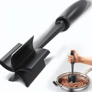 Long Handle Handheld Meat Grinder, Heat Resistant Kitchen Tool, Burger Meat Mincer, Essential Kitchen Gadget, Durable Cooking Utensil, Grinding