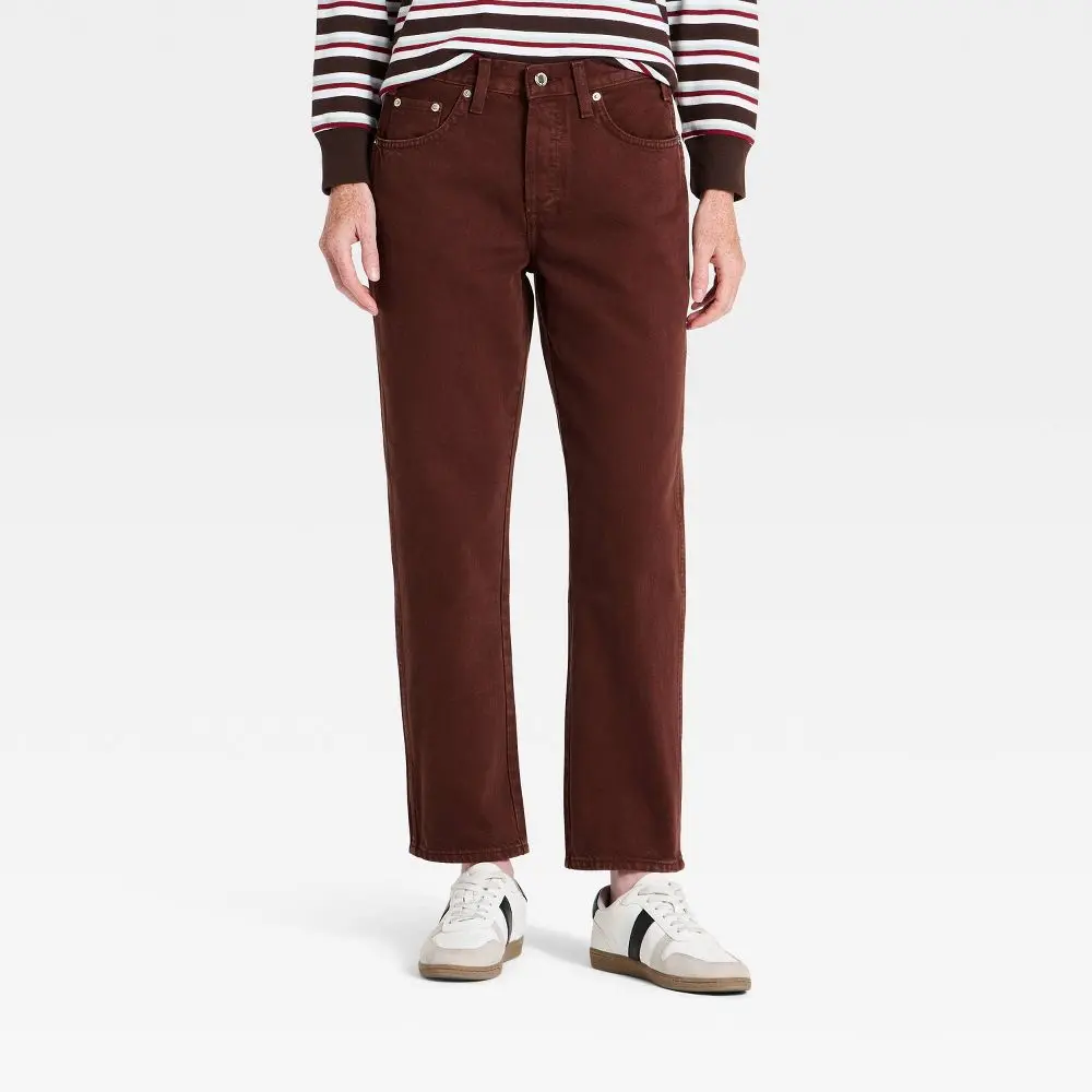 Women's Mid-Rise Boyfriend Jeans - Universal Thread Burgundy