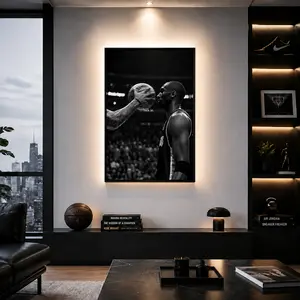 Kobe Bryant Lock In Motivational Canvas Poster Wall Art - Black & White Basketball Sports Home Decor Print