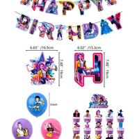 Balloons + Banner + Cake Top Decoration Card