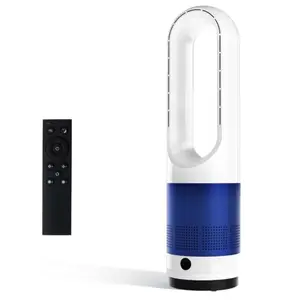 22" Bladeless Fan for Bedroom, 80°Oscillating Tower Fan with Remote Control, 8 Speeds, 9H Timer, LED Display, Easy to Clean, Portable Quiet Design for Home, Office