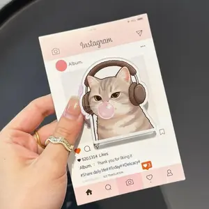 Funny Cat Phone Grip, Cute Kawaii Kitty Phone Holder, Cartoon Cat Meme Phone Stand, Aesthetic Animal Phone Accessory