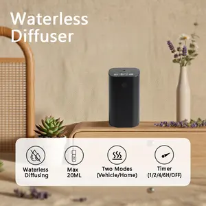 Waterless Diffuser for Essential Oil, Battery Operated Nebulizer, 0.7 Fl.Oz./ 20mL Capacity, Mini Scent Air Machine, 3 Countdown Timers & 3 Mist Levels for Home, Room, Car, Office