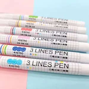 Creative Dreamy Color Highlighter Pens Set, 6pcs Box, Three-Lined Journaling Pens, Perfect for Note-Taking & Drawing