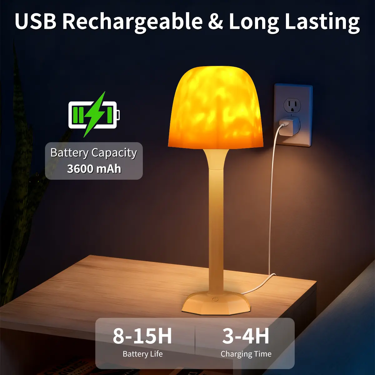 Waterproof Shower Lamp for Inside Shower, Rechargeable Bathroom Lamp with Remote & Touch Control, Cordless Shower Light with 16 Color Changeable, LED Ocean Wave Projector Light for Bathroom/Bathtub