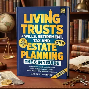Living Trusts + Wills, Retirement, Tax & Estate Planning - The 6-in-1 Guide: Secure Your Living Trust, Will & Retirement. Learn to Avoid Probate, Protect Assets & Master Wealth Management for a Happy, Tax-Efficient Future.