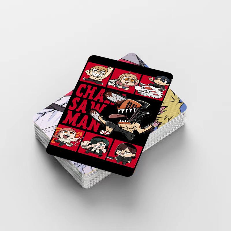 New 92-piece high-definition color printed photo cards, Chainsaw Man double-sided LOMO cards, anime merchandise, collectible card stickers.