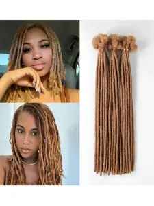 10 Strands Loc Extensions Human Hair, 0.4cm Width 100% Human Hair Dreadlock Extensions for Men/Women, Can be Dyed Soft Dreads Extensions,#30