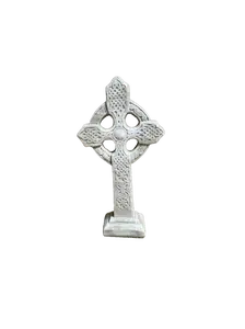 Solid Rock Stoneworks Cross on Base for Garden, Concrete, 16 Inches Tall (Marble Tone)