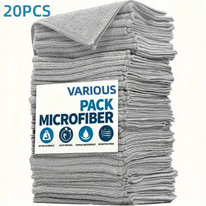 Car Towel Set, 20pcs/set Microfiber Car Towel, Water Absorbent Quick Dry Auto Car Detailing Cloth, Auto Wash Accessories, Car Washing Maintenance Accessories