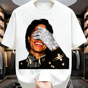 US Local Shipping | Michael Jackson King of Pop Retro Tee | Men's T-shirt | Music Legend Tribute | Honor the gloved one with this classic portrait fit! #MichaelJackson #RetroMusic