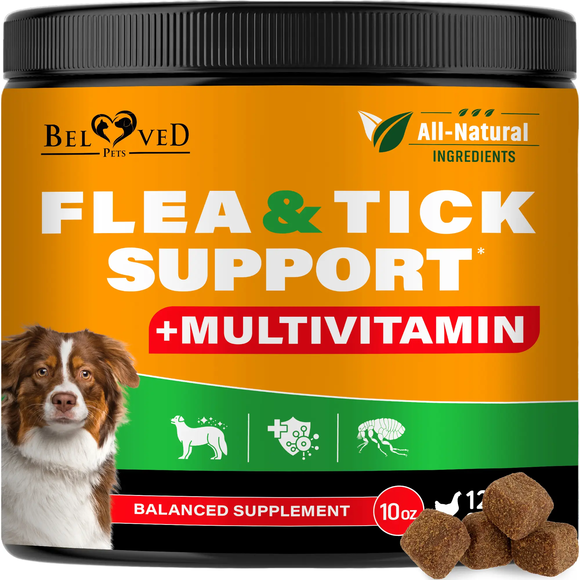 Flea and Tick Support Chews + Multivitamin Canine Nutritional Supplement