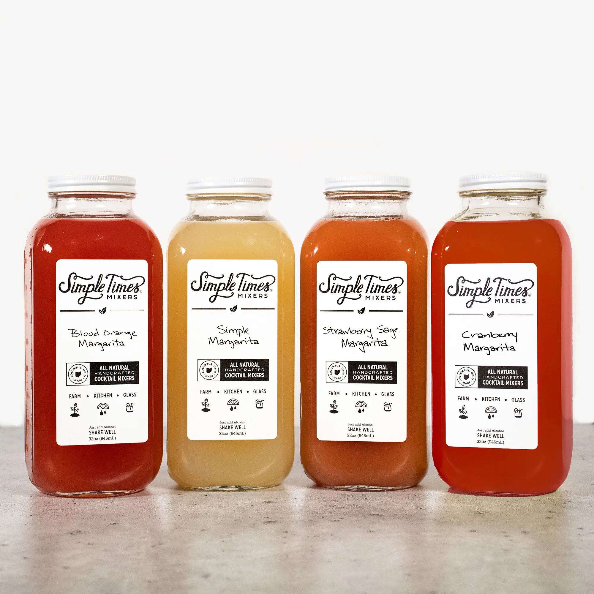 Simple Times Mixers Margarita Cocktail Mixer Bundle - 4x 32oz bottles - Perfect for Your Next Party