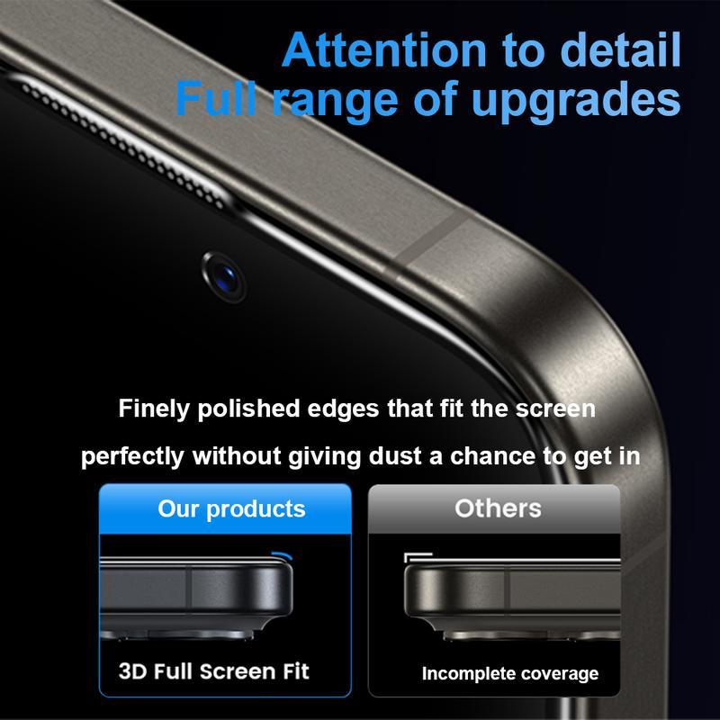 【Dust-free Fit Tray】3 Pack SmartDevil HD Clear Screen Protector for iPhone 17promax/17pro/16promax/16pro/15/15pro/14/13pro/13 Tempered Glass, Shatterproof Protection bubble-free Scratch Resistant 9H Hardness,Fast & Easy Installation, Anti-Spy Privacy Film