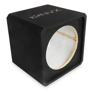 NE151S Single 15" Sealed 3/4" MDF Black Carpeted Subwoofer Enclosure – 2.1 Cu. Ft. with Polyfil and NVX Logo