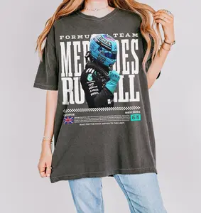 [Sale Up To 25%] George Russell Racing Graphic Tee, Mercedes Driver Shirt, Vintage Motorsport Style Tee, Grand Prix Fan Apparel, Retro Racing Aesthetic Outfit