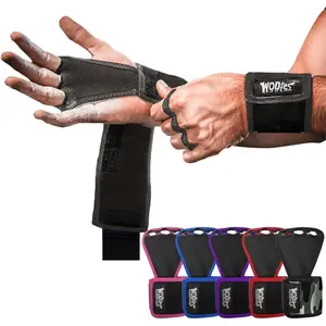 WODies Gymnastics & Weightlifting Grips with Wrist Wraps - 3 Hole Versatile Gym Gloves for Pull Ups, Gym  &   - Hand Grips Palm Protector for Men & Women