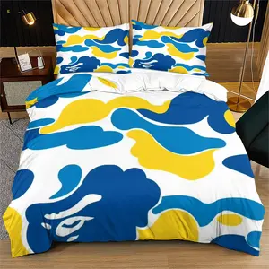 Military Style Blue Camouflage Bedding Set, Soft Comfortable Sleep Quality, Perfect Birthday Gift for Teens and Adults, Includes Fitted Sheet and Pillowcases, Soft Bedding Sets