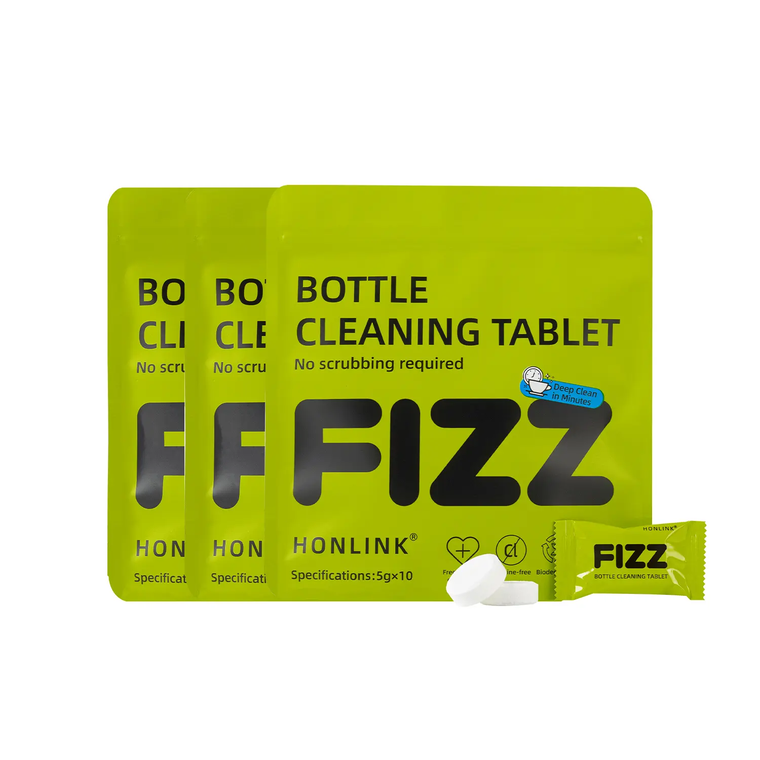 Magic Fizz Bottle Cleaning Tablets (30 Tablets) - Deep Clean & Remove Odor from Stainless Steel Tumblers, Thermos & Feeding Bottles | No Scrubbing & No Residue | Eco-Friendly Formula