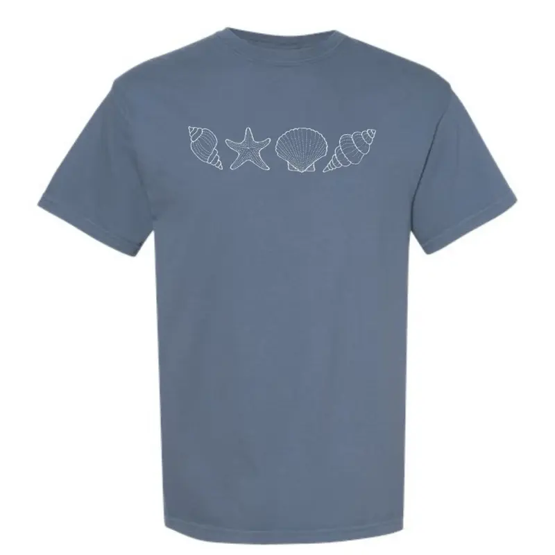 Seashells embroidered Comfort colors tshirt Seashells embroidered Comfort colors tshirt