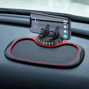 Multifunctional Car Anti-slip Pad with Phone Holder, 360�� Rotatable Car Dashboard Phone Holder, Silicone Car Dashboard Anti-slip Pad