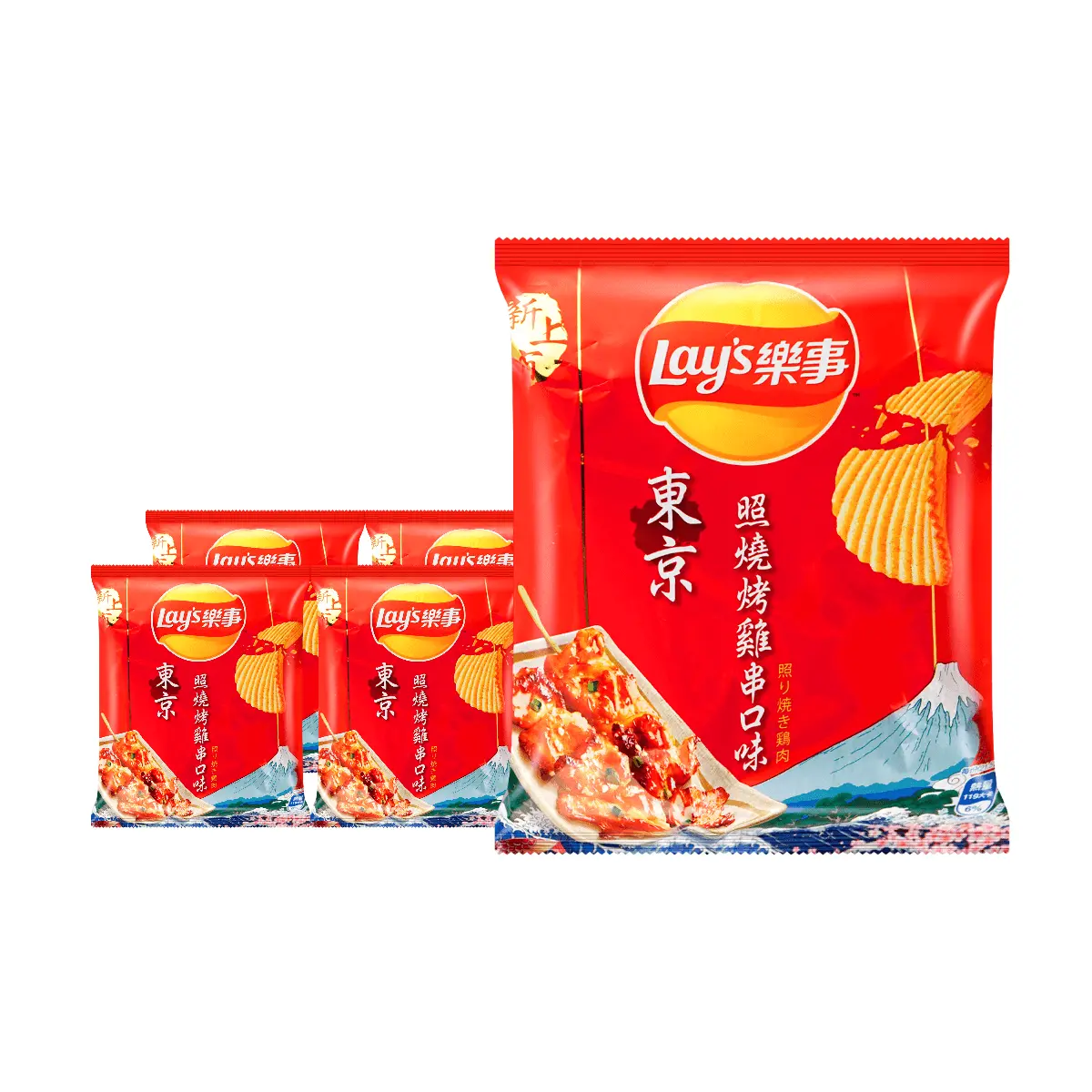Lay's Taiwan Tokyo Grilled Chicken Skewer Potato Chips 34g (5 Pack) - Authentic Taiwanese Snack