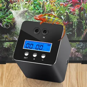 Reptile Humidifier with LCD Timing Function, Adjustable Time & Interval, 2 Spray Nozzles Misting System for Reptiles Amphibians Tanks Paludarium