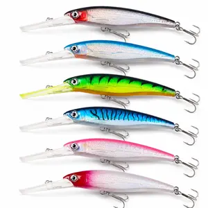 6 Colors Minnow Lure Set Fishing Lures 7.68in 48.5g 2/0 Hook Saltwater Fishing Perfect for Valentine's Day Father's Day Gift