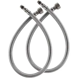 59" Extra Long Faucet Supply Lines Braided Stainless Steel Hose 3/8" Comp x M10 Male Connector Replacement Parts Hoses,Kitchen Bathroom Outdoor Faucet Sink Basin Water Hose,2 Pcs