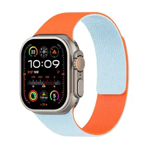 Unisex 2-Tone Soft Silicone Magnetic Snap-On Smart Watch Strap Band - Multi-Size Quick Flip Men's Accessories, DIY Mix-and-Match Tech Accessory for Compatible Smart Watches (38/40/41/42/44/45/46/49mm), Strap Bands
