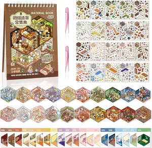 Easter Gift   New Year 2026 Gift 20 Sets DIY 3D Sticker Scene Book,3D House Stickers Therapy, Make Your own Sticker Room Scene Book for Relief Stress