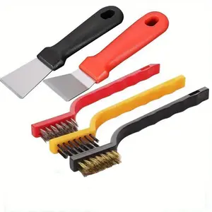 5pcs Multi-Use Kitchen Cleaning Brush Set - Non-Electric Deep Cleaning Scrubbers for Stove, Rust, Grime - Essential Cleaning Tools for Apartment, College Dorms, Back to School - Plastic Material, Suitable for Bath