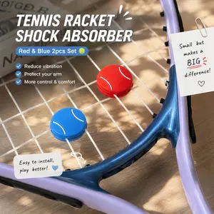 2Pcs Tennis Racket Vibration Dampeners Shock Absorber Silicone Damper Tennis Racket Accessories for Training Court Competition Sports Use