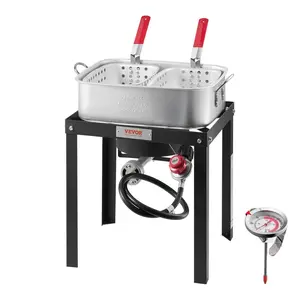 VEVOR 18 Qt Fish and Wing Fryer Aluminum Outdoor Propane Deep Fryer Kit with 2 Baskets