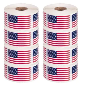 American Flag Pattern Sticker, 250/500pcs Self Adhesive Decorative Sticker, DIY Decals for Water Bottle, Laptop, Phone Case, Scrapbooking, Journal Making, Scrapbook Materials