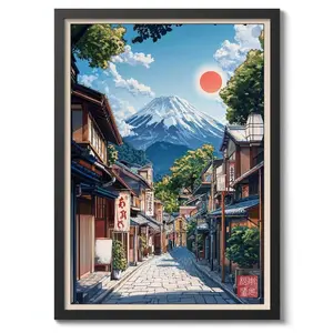 [Sale off up to 50%] [Free ship] [No Frame] Fujiyoshida Street, Japan Woodblock Print, Traditional Art Poster, Wall Art Decor, Gift