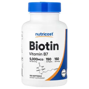 Nutricost Biotin, 5,000 mcg, 150 Softgels