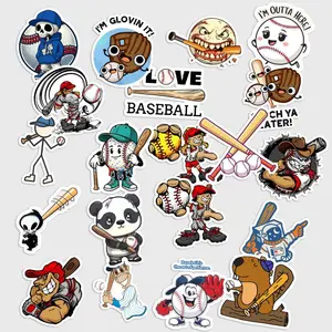 Sticker Pack 20 Baseball Cartoon Vinyl Sticker, Cute Sports Illustration, Waterproof Decal