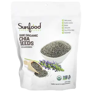 Sunfood Raw Organic Chia Seeds, 1 lb (454 g)
