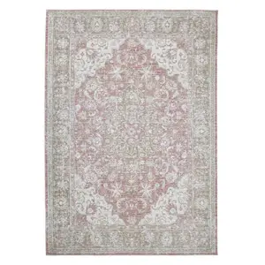 HomeRoots Coral Medallion Power-Loom Rectangular Area Rug, 8x10 ft, Home Decor Rugs, Rectangular Area Rugs