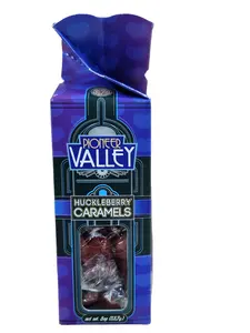 Pioneer Valley Huckleberry Caramels - 8oz Gift Box, Snack Soft Candy Sweet Creamy