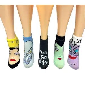 Disney Ladies' Get Wicked Villian No-Show SockSet - 5 Pair