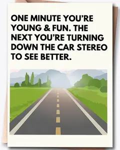 Funny Birthday Cards, Funny Birthday Cards for Men & Women, Happy Birthday card for Husband & Mom, 40th 50th 60th 70th 75th Birthday Card