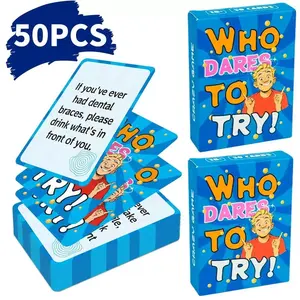 50Pcs Adult Drinking Game Cards, Funny Truth or Dare Party Games for Friends & Couples, Cool Night In Activity & College Gathering Icebreaker Cards