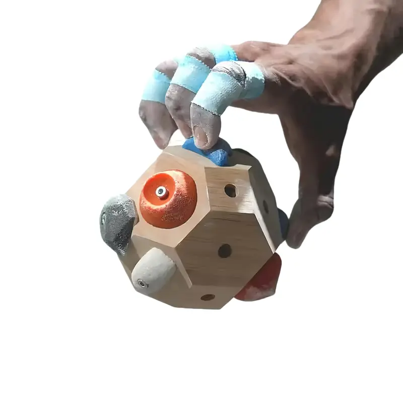 1pc Dodecagon Wooden Climbing Training Ball Kit, Detachable Multishape Rock Climbing Holds, Portable Finger & Forearm Strength Trainer, Adjustable Hand Grip Workout Tool for Indoor Bouldering, Rock Climber Home Training