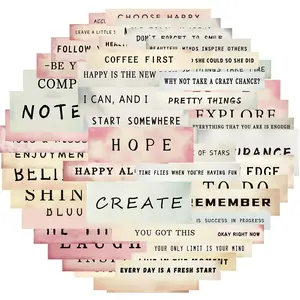 Quote, Positive Stickers 50Pcs Motivational Waterproof Stickers for Water Bottle Laptops Computers Vision Board for Women Adults Students Teachers Teens Decorative Sticker